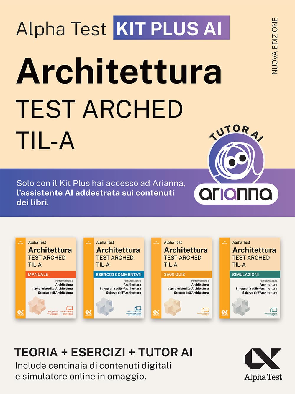 Copertina del libro: "Alpha Test Architettura Arched, TIL-A - Kit di preparazione Plus AI", in prevendita