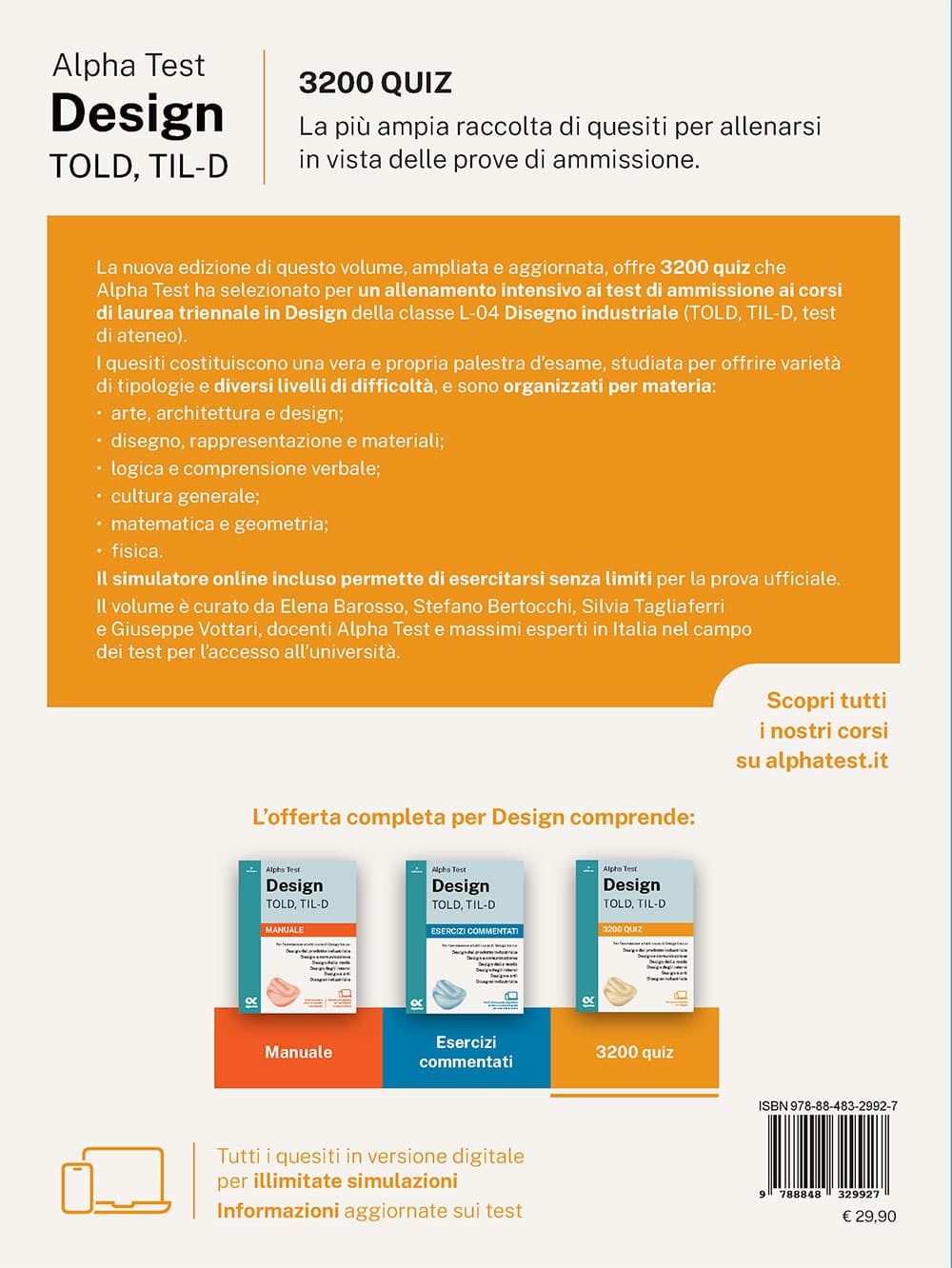 Copertina del libro: "Alpha Test Design TOLD, TIL-D -3200 Quiz", in prevendita