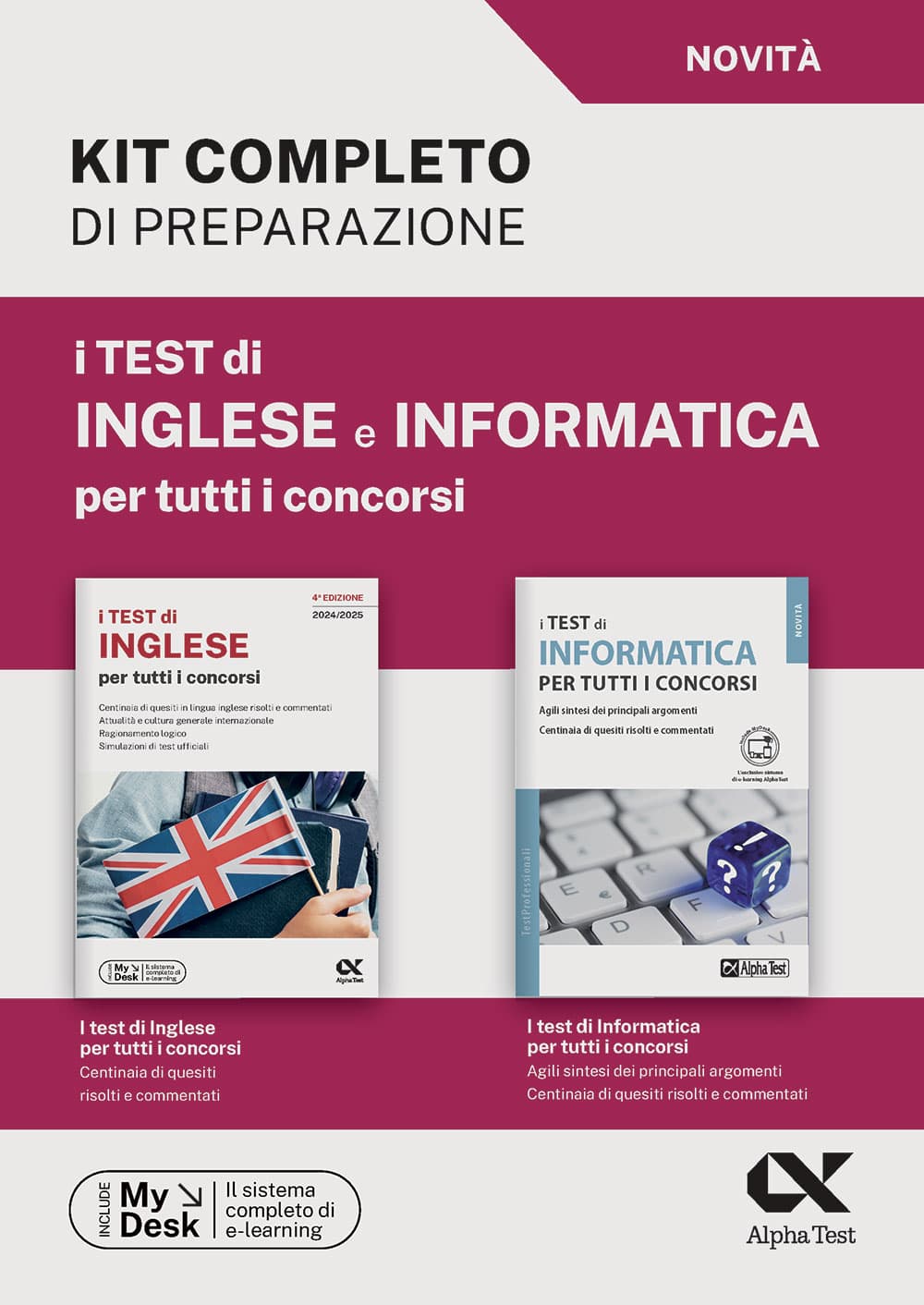 Copertina del libro: "Inglese e informatica per tutti i concorsi. Kit di preparazione", disponibile