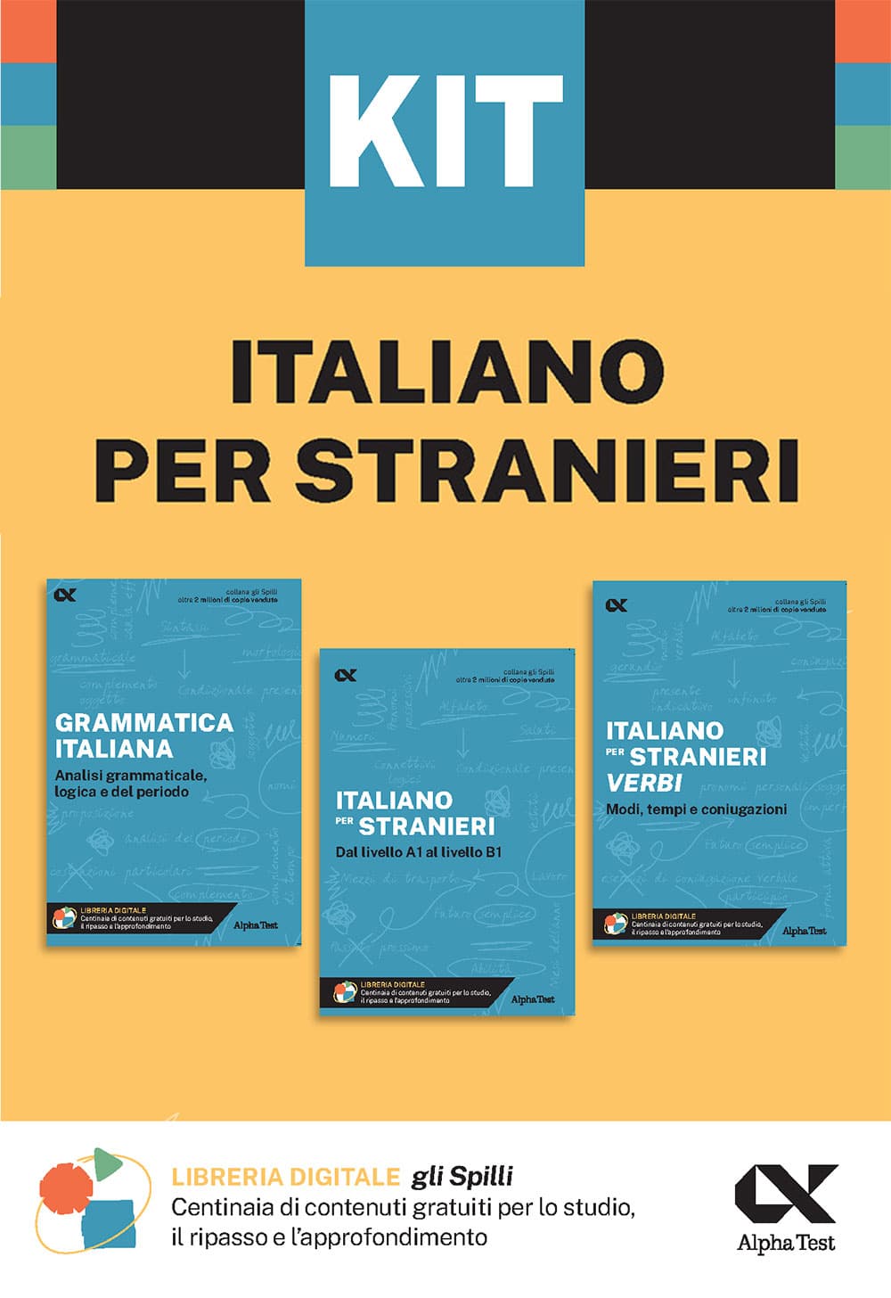 Copertina del libro: "Kit Spilli Italiano per stranieri", disponibile