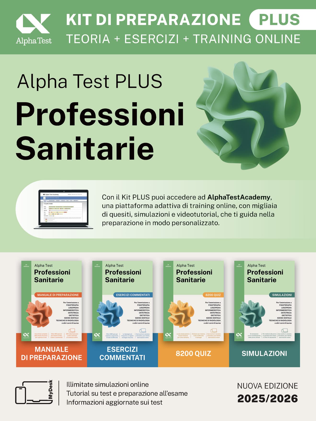 Copertina del libro: "Alpha Test Plus Professioni Sanitarie - Kit di preparazione Plus", disponibile
