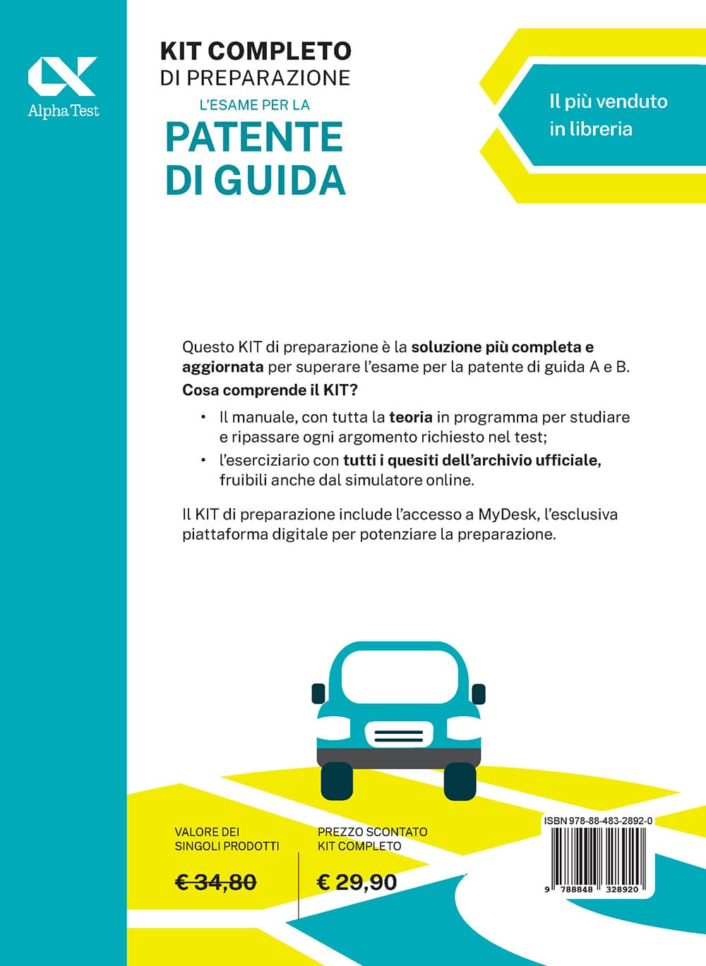 Copertina del libro: "L'esame per la Patente di guida - Kit completo di preparazione", disponibile
