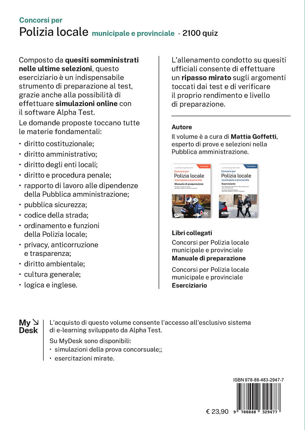 Copertina del libro: "Concorsi per Polizia Locale municipale e provinciale - 2100 Quiz", disponibile