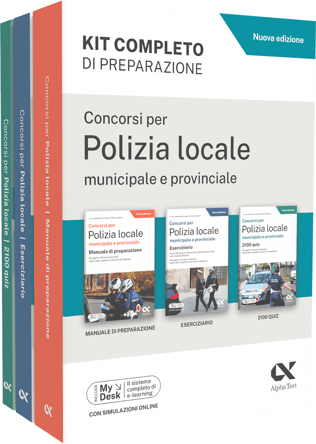 Copertina del libro: "Concorsi per Polizia locale municipale e provinciale - Kit completo di preparazione", disponibile